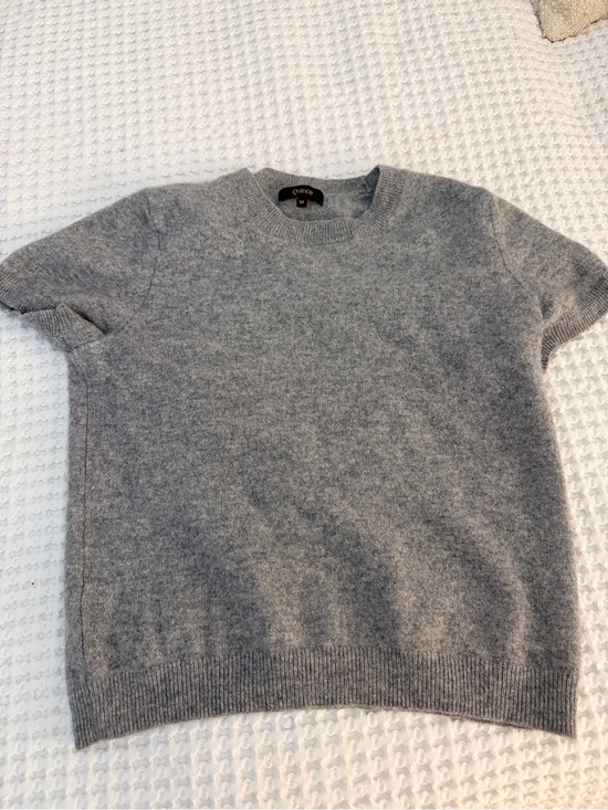 Quince Sweaters - Quince women’s cashmere Short-Sleeve Crewneck Sweater - Light Gray